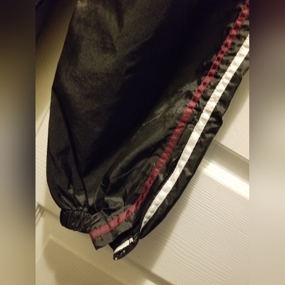 Windbreaker Pants, ECC, Small, Black w/ White & Maroon Stripes (See description) - Picture 3 of 5